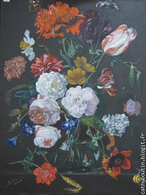 bouquet de fleurs copie de peintre.