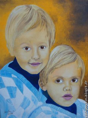 portrait des deux enfants de Pascal.